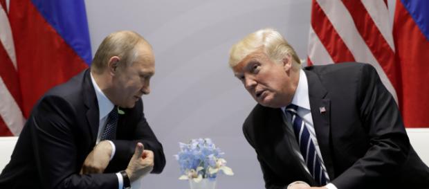 Donald Trump and Vladimir Putin in Helsinki. Donald Trump and Vladimir Putin in Helsinki.