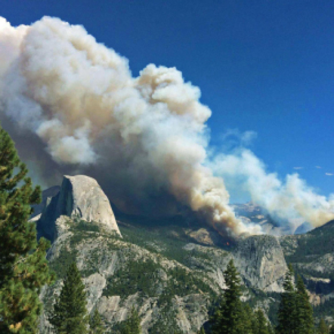 Yosemite Meadow fire of 2014 (Image courtesy – Yosemite National Park employee, Wikimedia Commons)