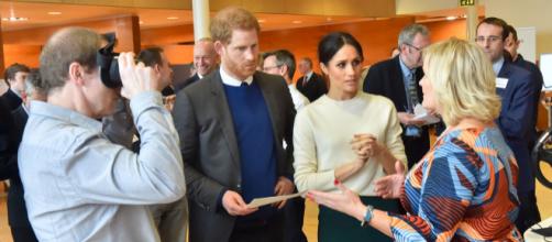 Prince Harry and Ms. Markle on a visit to Catalyst Inc. (Image courtesy – Northern Ireland Office, Wikimedia Commons)