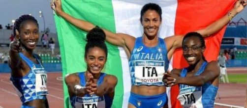 La staffetta 4x400 che ha vinto l'oro ai Giochi del Mediterraneo