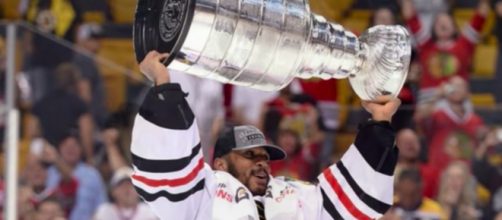 Ray Emery won his first Stanley Cup while a member of the Chicago Blackhawks in 2012-13. [image source: Matt Dubinski/YouTube screenshot]
