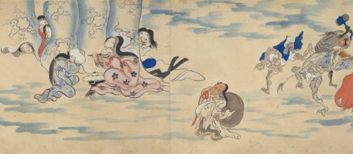 Rollo ilustrado del desfile nocturno de los cien demonios (detalle) Periodo Edo, siglo XIX Miyoshi City