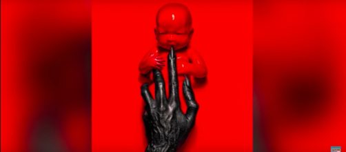 Creepy artwork from next season of "American Horror Story" is evocative of a toddler Anti-Christ. [image via Clevver News/YouTube ]
