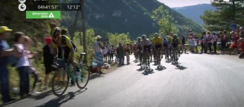 L'attacco di Primoz Roglic sulla salita finale