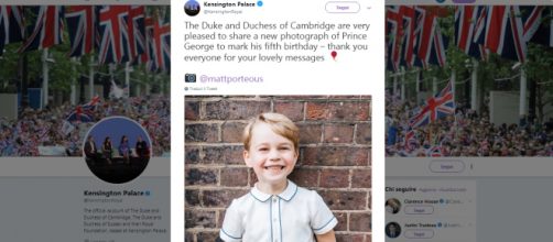 Buon compleanno, principe George. Il tweet di Kensington Palace.