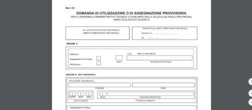 Ata assegnazioni e utilizzazioni, modello di domanda