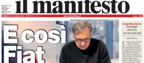 La contestata copertina de Il Manifesto contro Sergio Marchionne