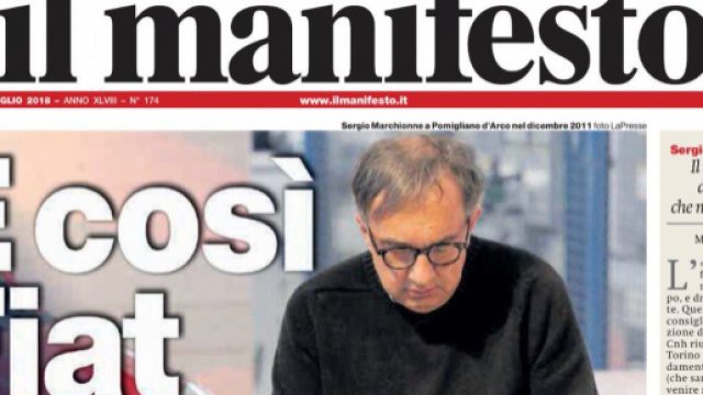 La contestata copertina de Il Manifesto contro Sergio Marchionne