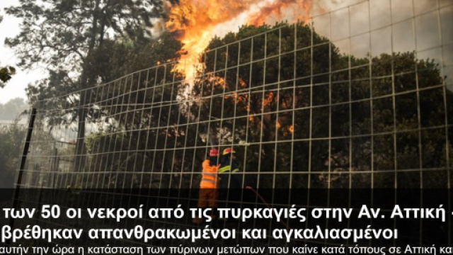 La notizia degli incendi sui media della Grecia