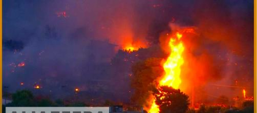 Photo of Athens fire. - [Al Jazeera English channel / YouTube screencap]
