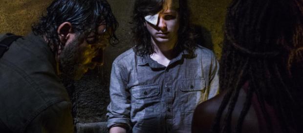 Cena da morte do personagem Carl em The Walking Dead. Cena da morte do personagem Carl em The Walking Dead.