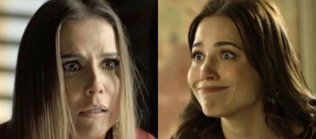Karola tenta esfaquear Rosa e acaba queimada com chá quente em Segundo Sol (Foto: TV Globo) Karola tenta esfaquear Rosa e acaba queimada com chá quente em Segundo Sol (Foto: TV Globo)