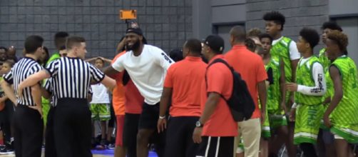 VIDEO: LeBron James clashes with official after bad call against his son [Image by: EliteMixtapes / Instagram]