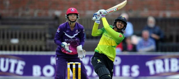 Smriti Mandhana equals Sophie Devine's mark with 18-ball 50 - (icc-cricket.com/Twitter) Smriti Mandhana equals Sophie Devine's mark with 18-ball 50 - (icc-cricket.com/Twitter)