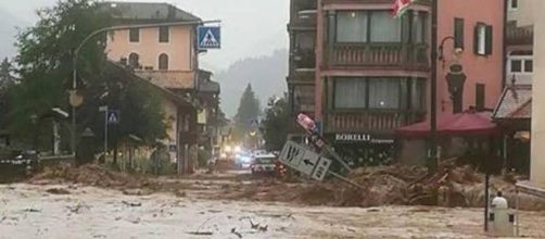 Nubifragi in Trentino: Moena sott'acqua