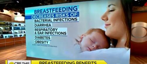 Mothers and babies have reaped the benefits of breastfeeding for centuries. [Image source: CBSThisMorning - YouTube]