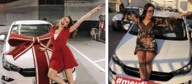 Ana Clara e Gleici Damasceno recebem seus carros do BBB (Reprodução) Ana Clara e Gleici Damasceno recebem seus carros do BBB (Reprodução)