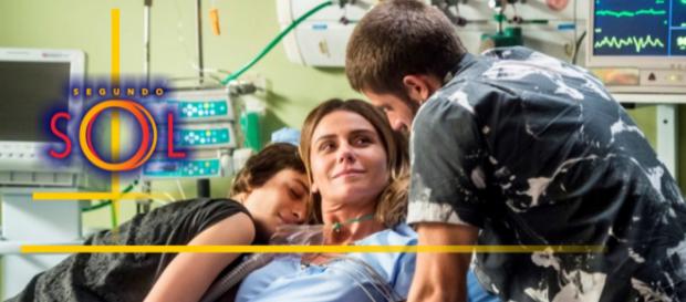Luzia, Manu e Ícaro se abraçam, em cena emocionante Luzia, Manu e Ícaro se abraçam, em cena emocionante