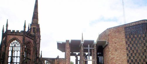 Two drunken men scaled the tower pictured above of the Coventry Cathedral ruins and had to be rescued. [Image: Tornad/Wikimedia]