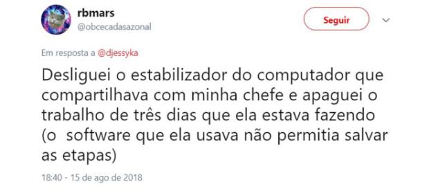 Relatos engraçados de ''trapalhadas'' do dia-a-dia tomam conta do Twitter. Foto: Reprodução. Relatos engraçados de ''trapalhadas'' do dia-a-dia tomam conta do Twitter. Foto: Reprodução.