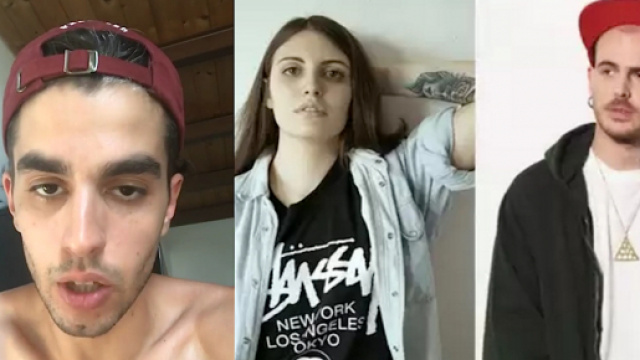 Axos a sinistra, CRLN al centro e Gemitaiz a destra