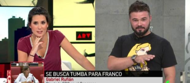Rufián en una conexión con Al Rojo Vivo Rufián en una conexión con Al Rojo Vivo