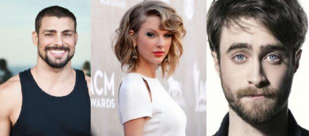 Cauã Reymond, Taylor Swift e Daniel Radcliff. (Foto/Reprodução via Google). Cauã Reymond, Taylor Swift e Daniel Radcliff. (Foto/Reprodução via Google).