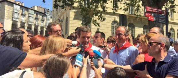 Pablo Casado en imagen durante su visita Pablo Casado en imagen durante su visita