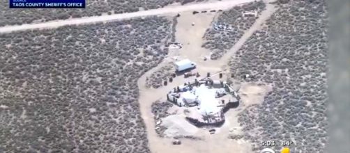 The New Mexico remote compound were 11 children and 5 adults were found. [Image CBS Denver/YouTube]