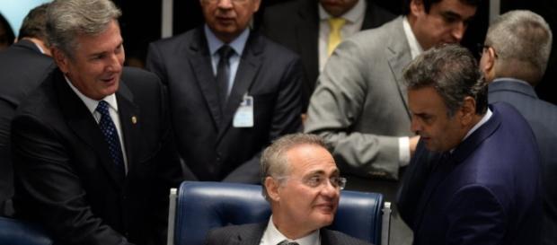 Collor, Renan Calheiros e Aécio Neves no Senado Collor, Renan Calheiros e Aécio Neves no Senado
