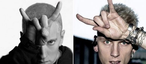 Eminem a sinistra, MGK a destra