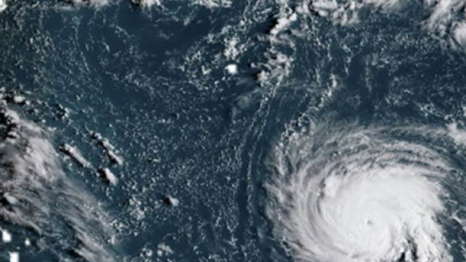 L'ouragan Florence vu du ciel a atteint les côtes américaines
