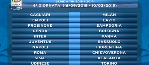 Serie A, calendario della quarta giornata con orari anticipi e posticipi