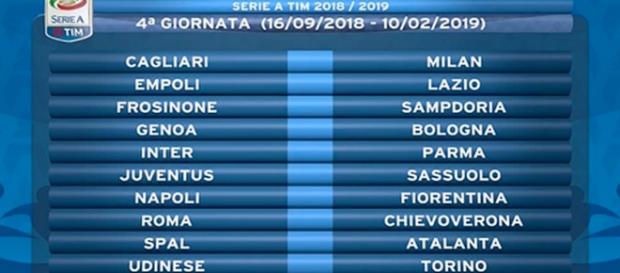 Serie A, calendario della quarta giornata con orari anticipi e posticipi Serie A, calendario della quarta giornata con orari anticipi e posticipi