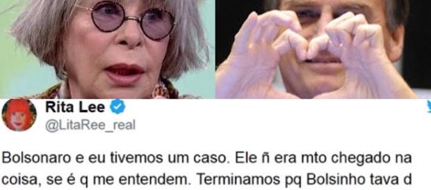 Tweet da cantora Rita Lee sobre Bolsonaro. Tweet da cantora Rita Lee sobre Bolsonaro.