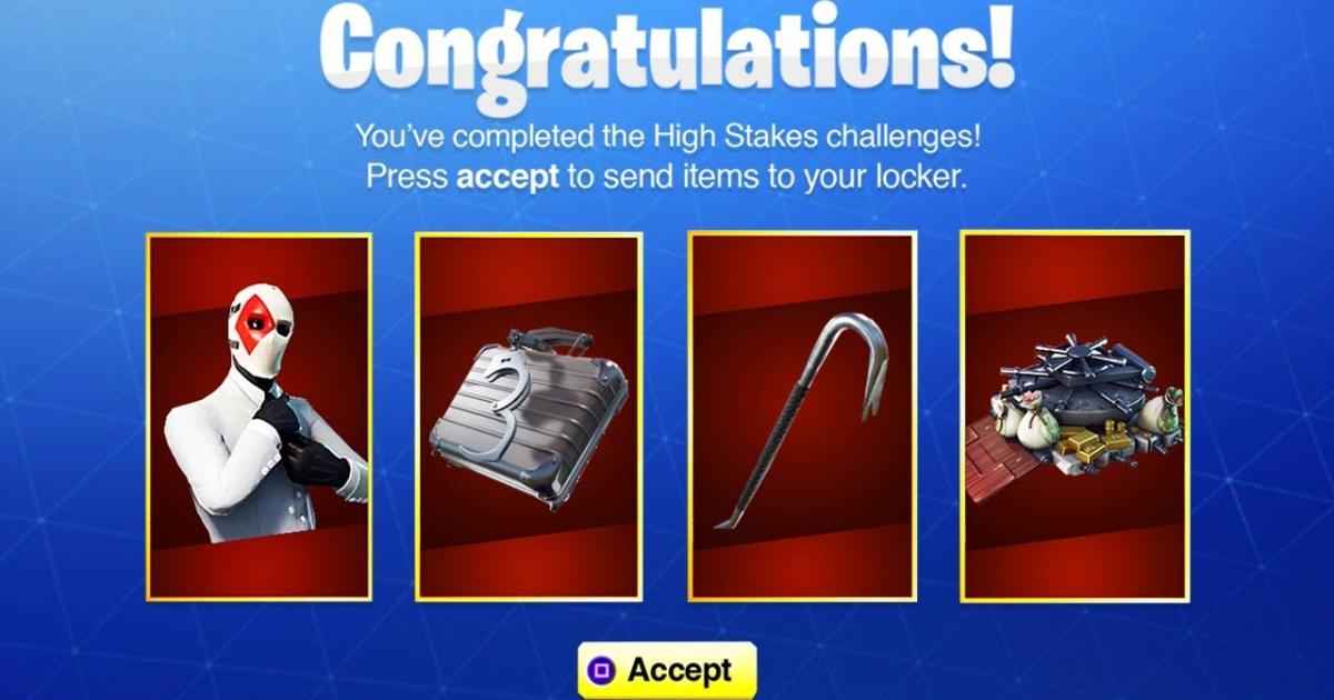 fortnite battle royale players will receive free cosmetic items from the high stakes event - fortnite free event