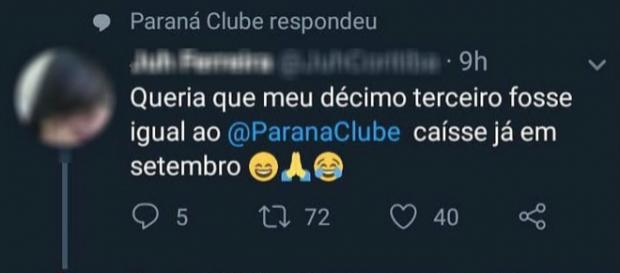 Torcedora não esperava resposta do perfil oficial do clube Torcedora não esperava resposta do perfil oficial do clube