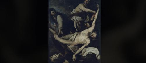 The Martyrdom of Saint Bartholomew: one of many paintings shown in the Art Of Violence exhibit. [img source: Dulwich Picture Gallery - YouTube]