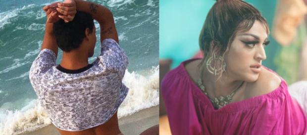 Pabllo Vittar mostra o corpo à beira-mar. (foto reprodução). Pabllo Vittar mostra o corpo à beira-mar. (foto reprodução).