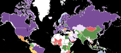 Mappa dei paesi dove si vive di meno