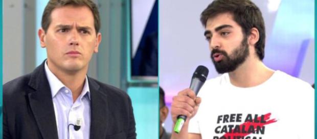 Albert Rivera y un independentista Albert Rivera y un independentista