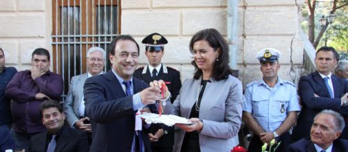 Il sindaco di Riace con Laura Boldrini