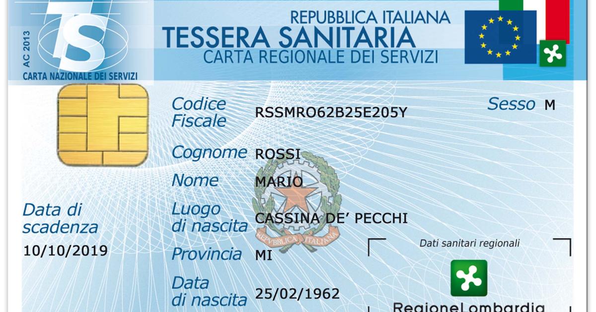 Tessera Sanitaria Lemissione Avviene In Tempi Più Veloci