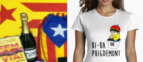 Puigdemont y las esteladas entre lo más vendido del merchandising independentista catalán