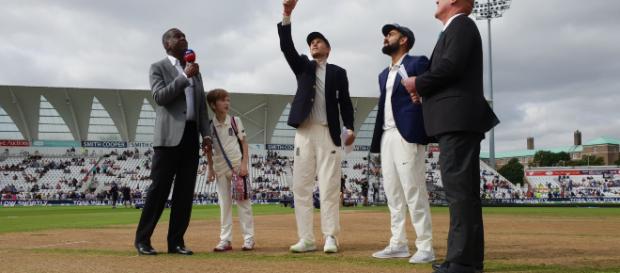 Virat Kohli loses the toss again against England (Image via ICC/Twitter) Virat Kohli loses the toss again against England (Image via ICC/Twitter)