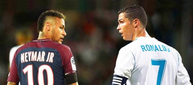 Neymar e Cristiano Ronaldo (Imagem via Youtube) Neymar e Cristiano Ronaldo (Imagem via Youtube)