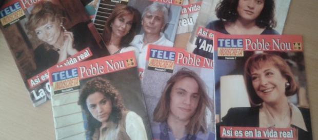 Algunas de las actrices y actores de 'Poblenou' en una revista televisiva de la época, como sus personajes y en la realidad. Algunas de las actrices y actores de 'Poblenou' en una revista televisiva de la época, como sus personajes y en la realidad.