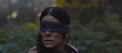 US teenager crashes her car participating in the "Bird Box Challenge." [Image Netflix/YouTube]