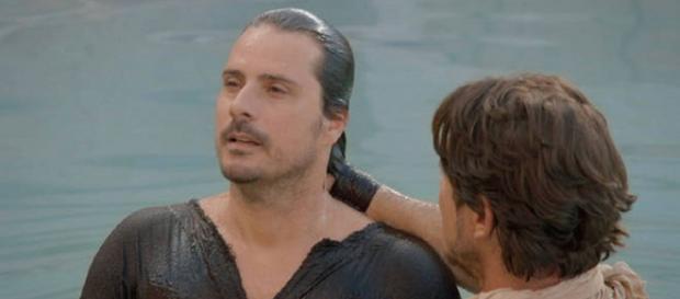 Hidrópico é curado e batizado na novela Jesus (Foto: Record TV) Hidrópico é curado e batizado na novela Jesus (Foto: Record TV)