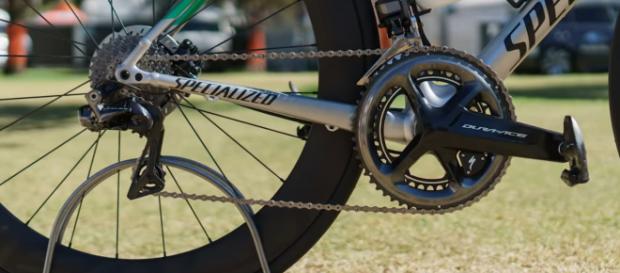 Un particolare della bicicletta che Peter Sagan userà nel Criterium del Tour Down Under Un particolare della bicicletta che Peter Sagan userà nel Criterium del Tour Down Under